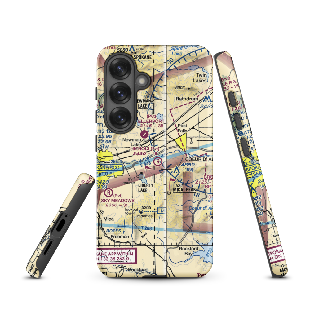 Scanlon Airport (15ID) VFR Sectional Samsung Phone Case Samsung Galaxy S25 model shown