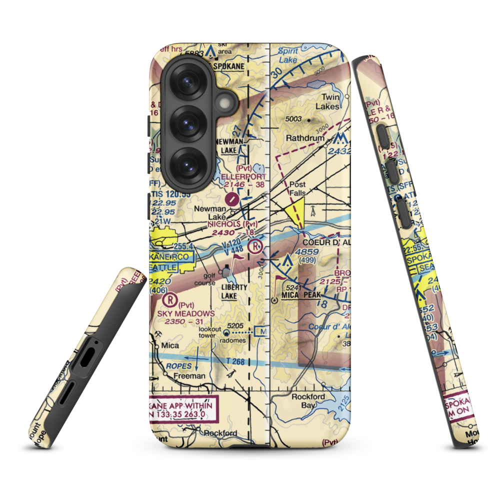 Scanlon Airport (15ID) VFR Sectional Samsung Phone Case Samsung Galaxy S25 Plus model shown