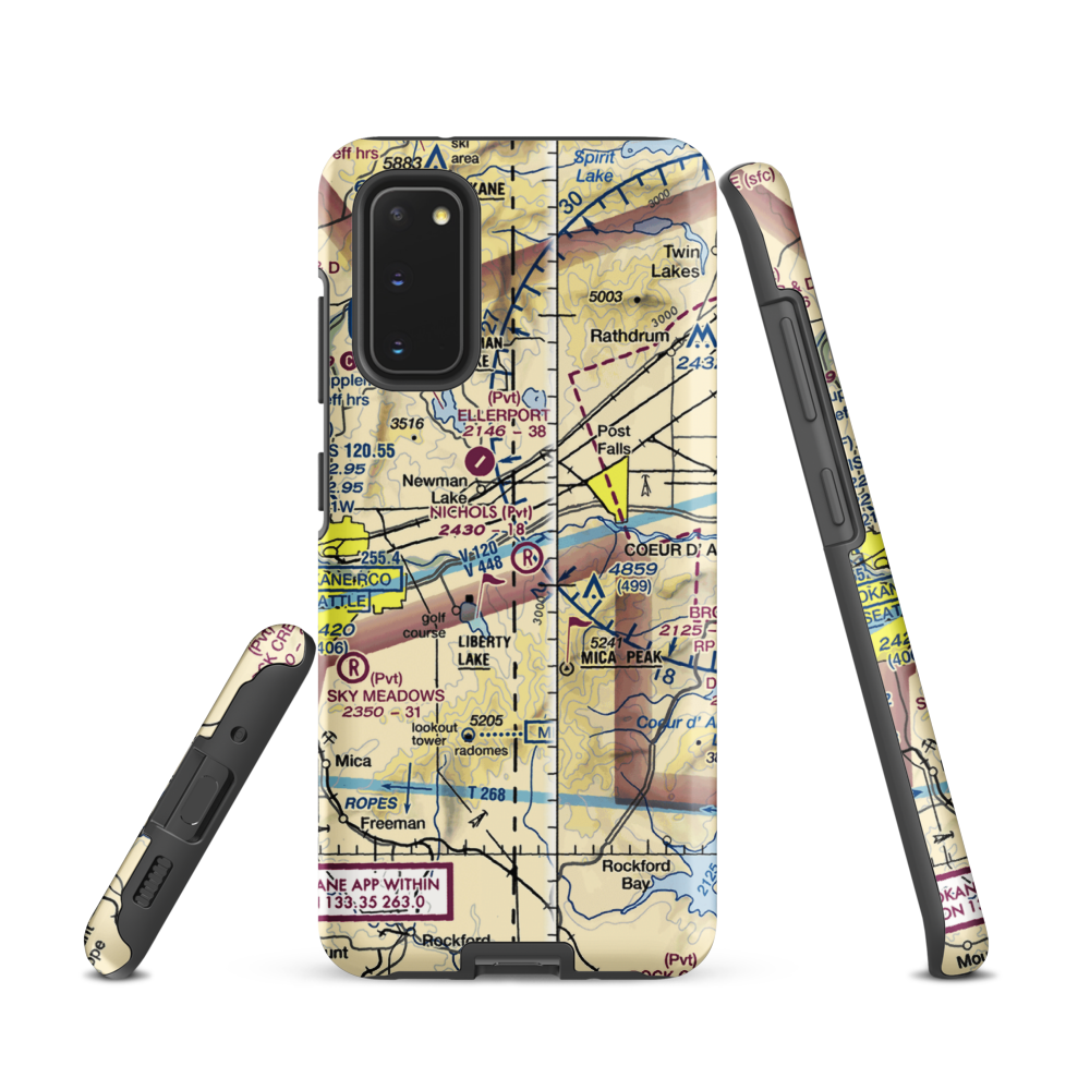 Scanlon Airport (15ID) VFR Sectional Samsung Phone Case Samsung Galaxy S20 model shown