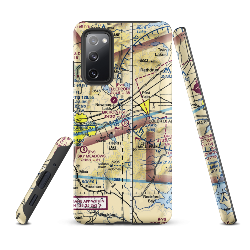 Scanlon Airport (15ID) VFR Sectional Samsung Phone Case Samsung Galaxy S20 FE model shown