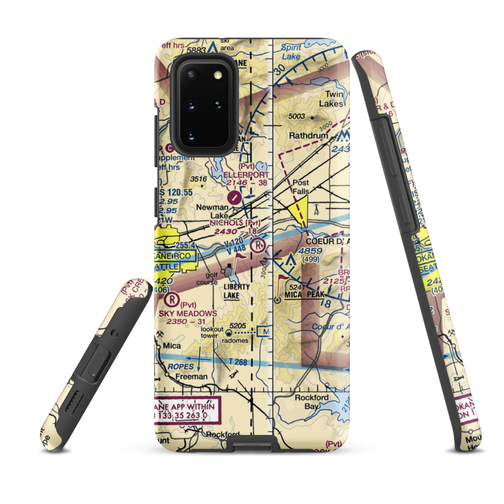 Scanlon Airport (15ID) VFR Sectional Samsung Phone Case Samsung Galaxy S20 Plus model shown