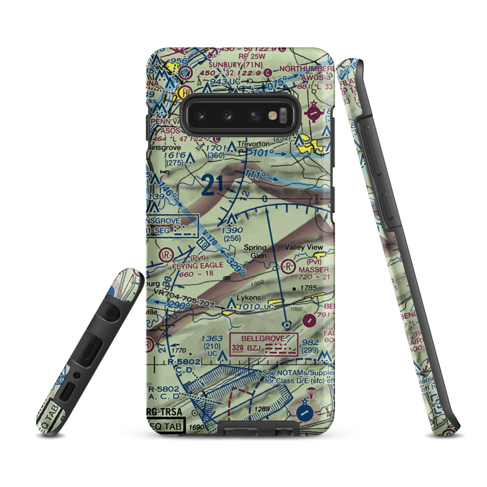 Schadels Airport (1PA9) VFR Sectional Samsung Phone Case Samsung Galaxy S10 Plus model shown