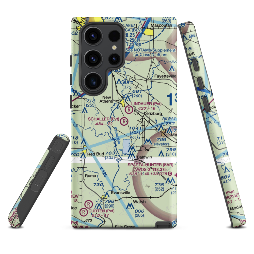 Schaller Airport (LL26) VFR Sectional Samsung Phone Case Samsung Galaxy S23 Ultra model shown