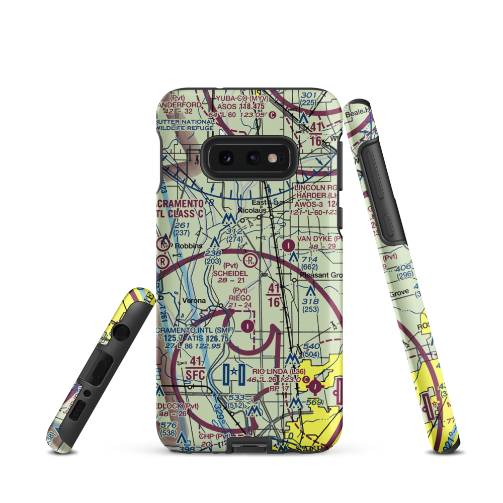 Scheidel Ranch Airport (CA07) VFR Sectional Samsung Phone Case Samsung Galaxy S10 Plus model shown