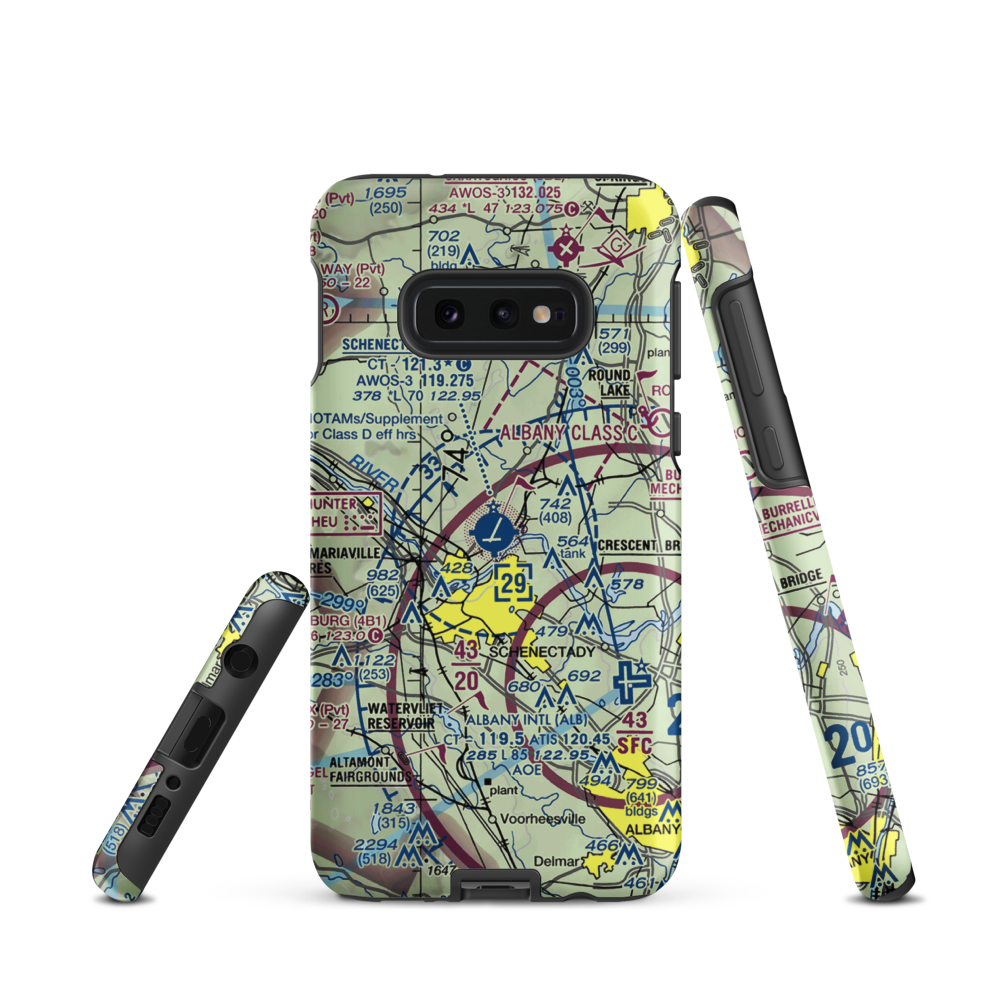 Schenectady County Airport (SCH) VFR Sectional Samsung Phone Case Samsung Galaxy S10 Plus model shown