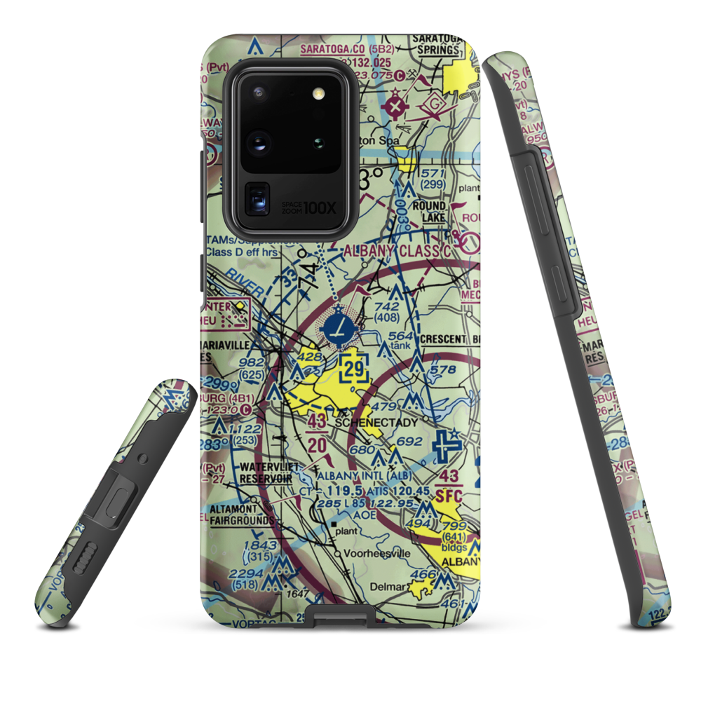 Schenectady County Airport (SCH) VFR Sectional Samsung Phone Case Samsung Galaxy S20 Ultra model shown