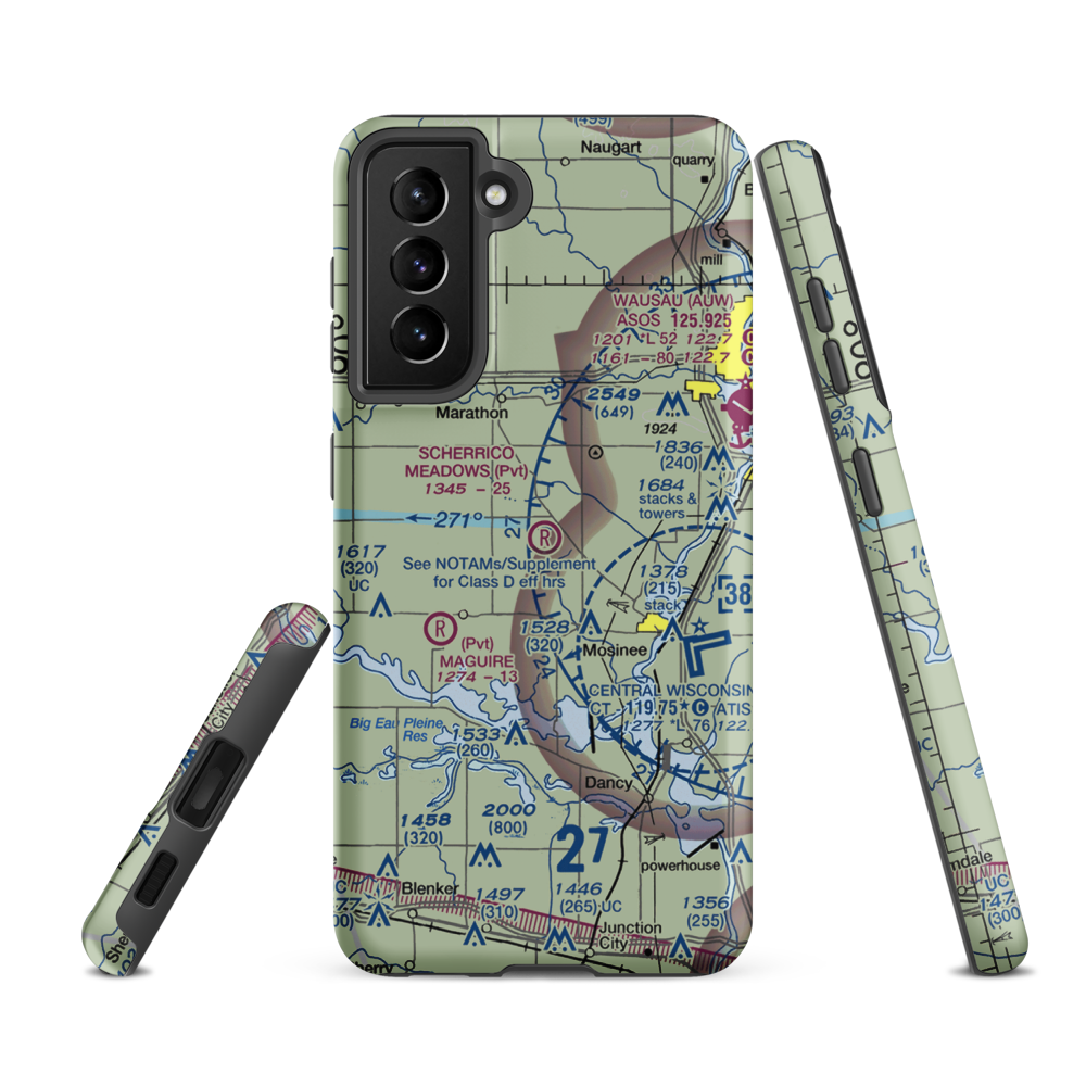 Scherrico Meadows Airport (WS16) VFR Sectional Samsung Phone Case Samsung Galaxy S21 Ultra model shown