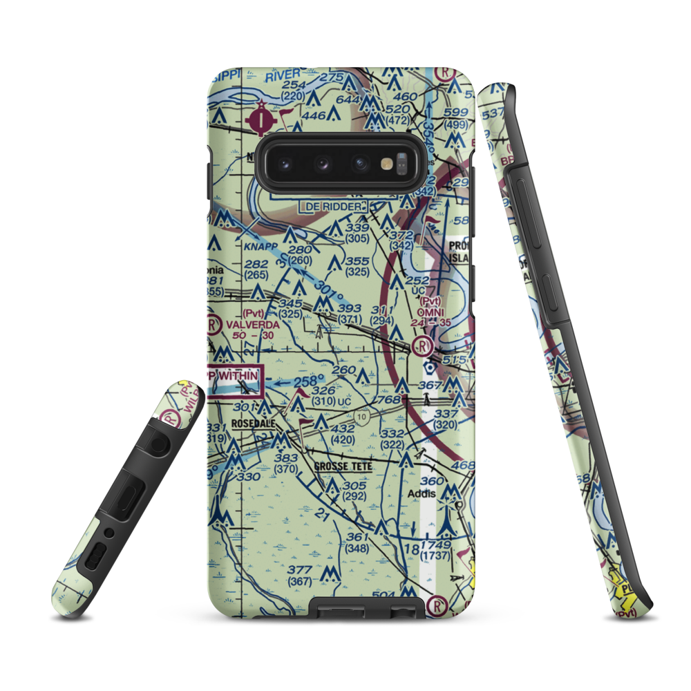 Schexnayder Airport (66LA) VFR Sectional Samsung Phone Case Samsung Galaxy S10 Plus model shown