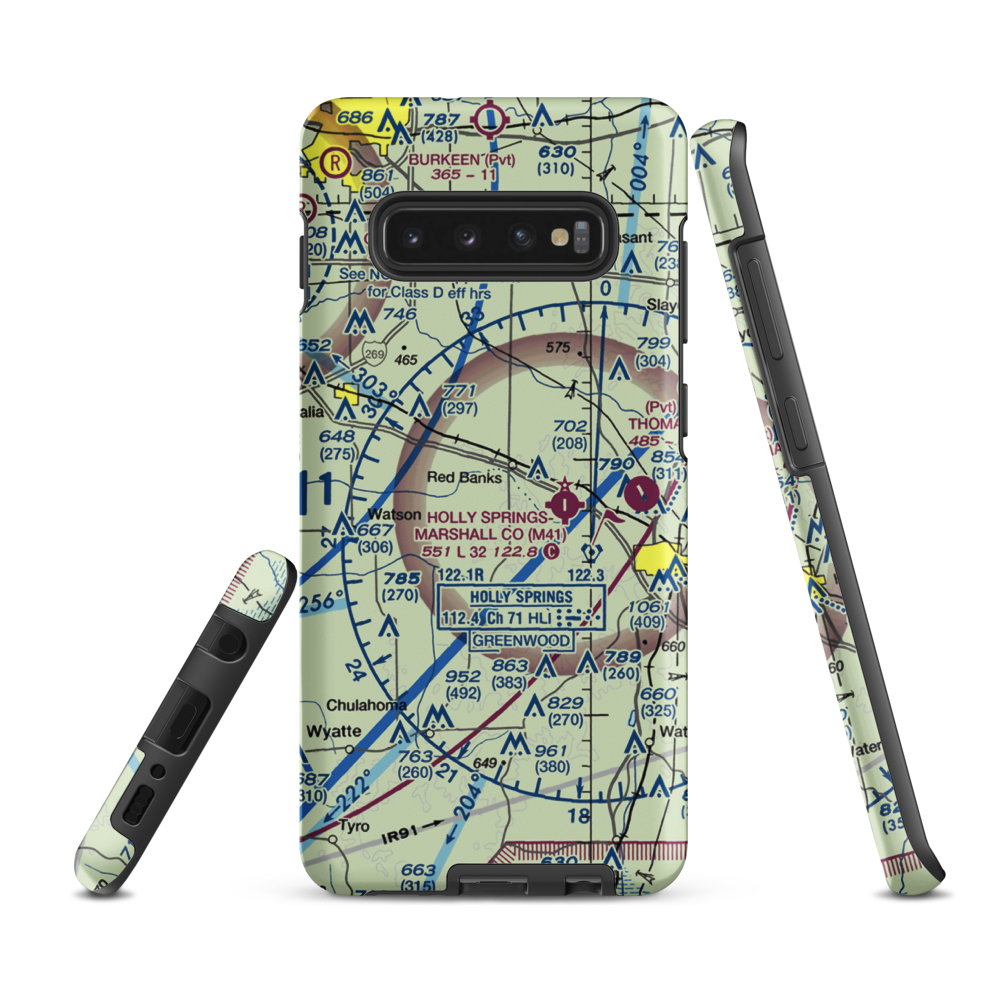 Schloss Adlers Airport (MS55) VFR Sectional Samsung Phone Case Samsung Galaxy S10 Plus model shown