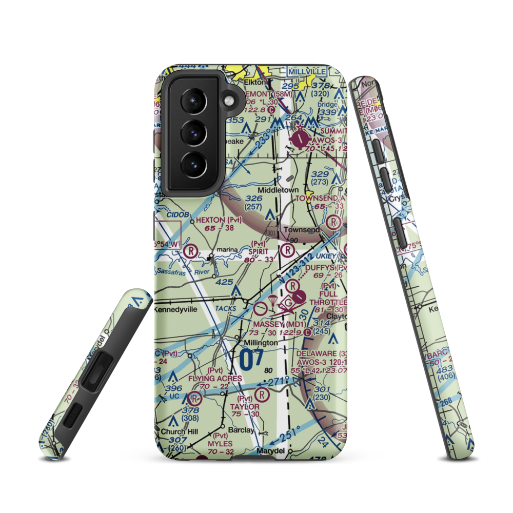 Schlosser Airport (29MD) VFR Sectional Samsung Phone Case Samsung Galaxy S21 model shown