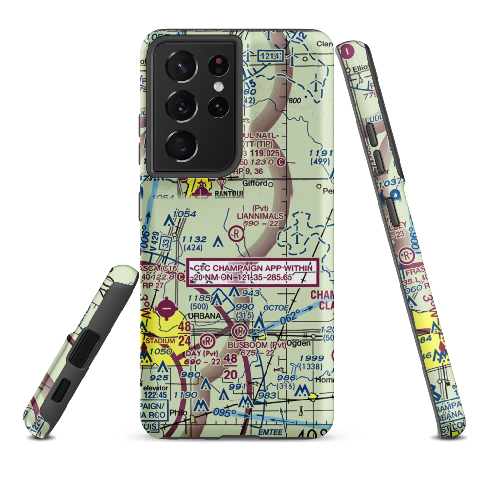 Schmidt Airport (56IS) VFR Sectional Samsung Phone Case Samsung Galaxy S21 Plus model shown