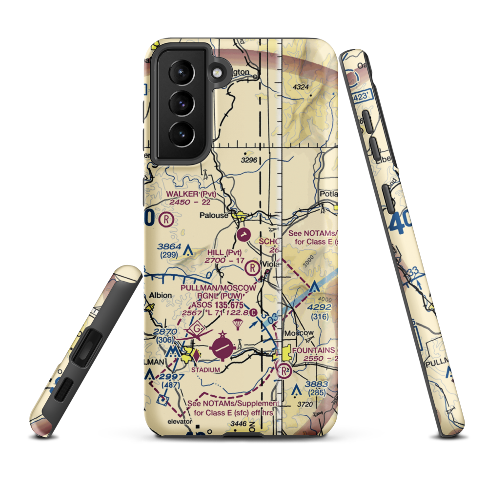 Schoepflin Airport (WN26) VFR Sectional Samsung Phone Case Samsung Galaxy S21 Plus model shown