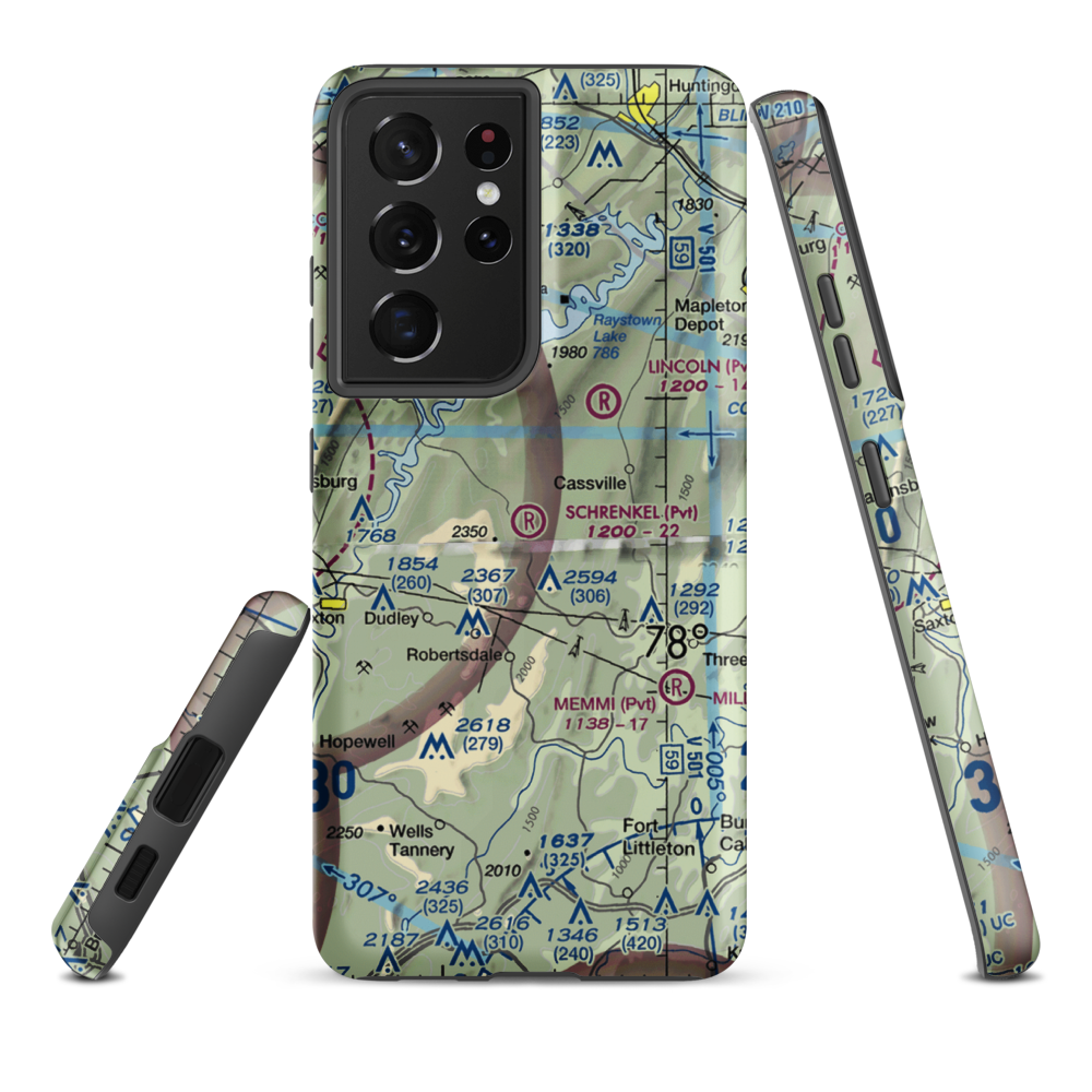 Schrenkel Airport (PN30) VFR Sectional Samsung Phone Case Samsung Galaxy S21 Ultra model shown