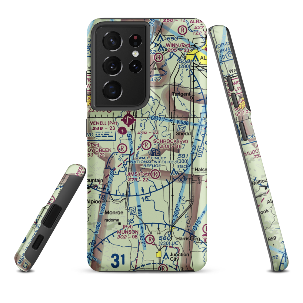 Schrock Airport (4OR4) VFR Sectional Samsung Phone Case Samsung Galaxy S21 Ultra model shown