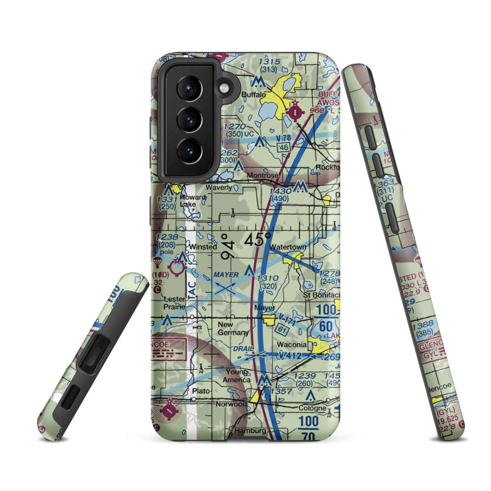 Schumacher Airport (3MN9) VFR Sectional Samsung Phone Case Samsung Galaxy S21 FE model shown
