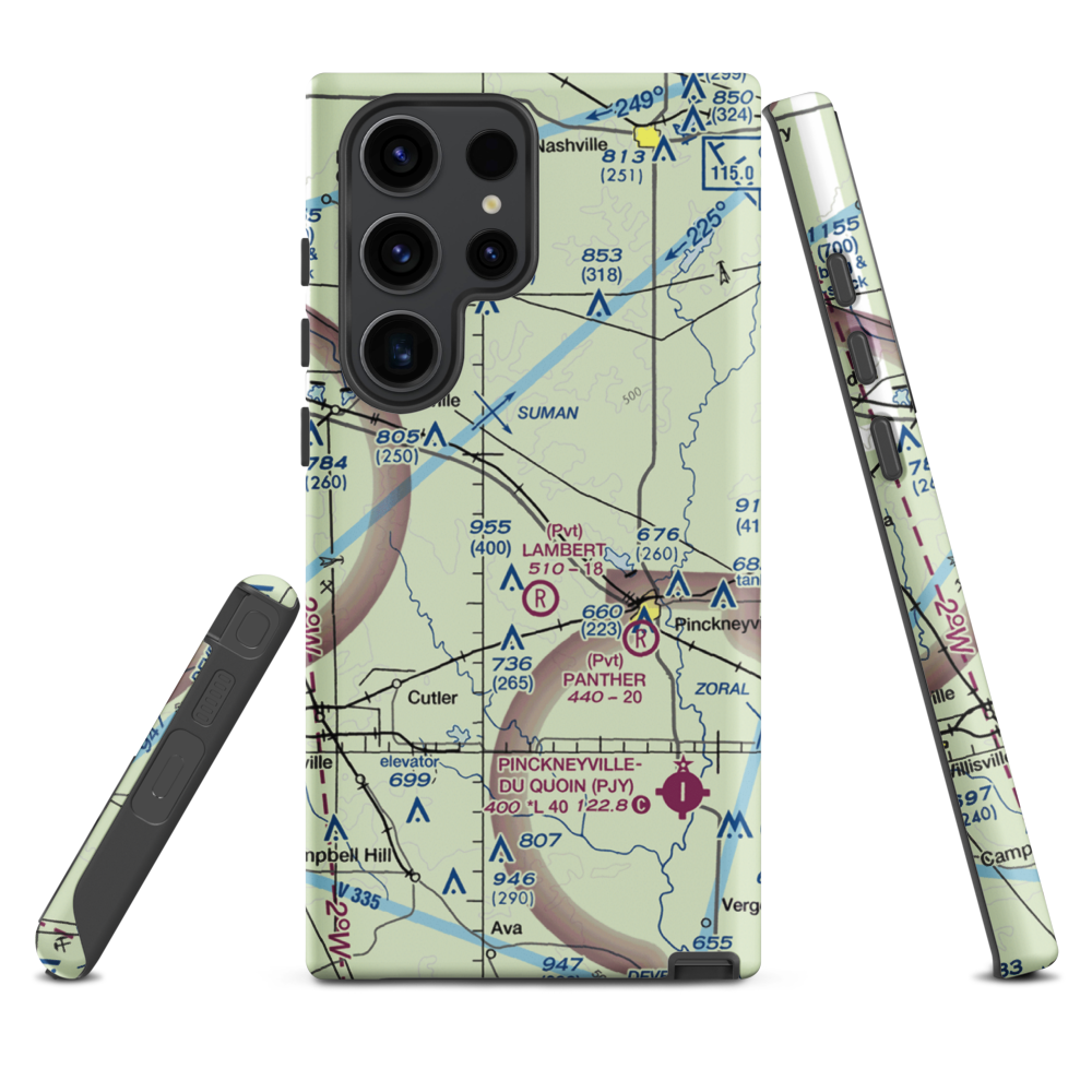 Schumaier Restricted Landing Area (01LL) VFR Sectional Samsung Phone Case Samsung Galaxy S23 Ultra model shown