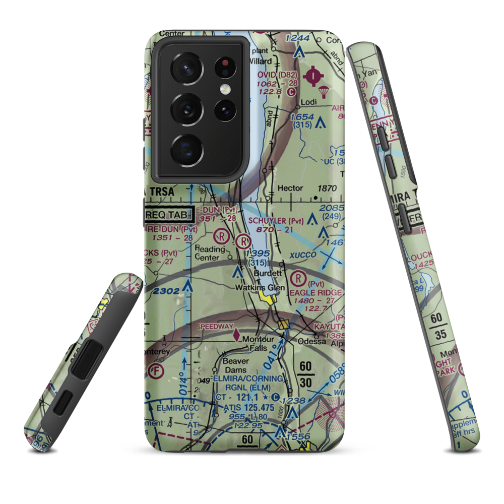 Schuyler Airport (NY29) VFR Sectional Samsung Phone Case Samsung Galaxy S21 Ultra model shown