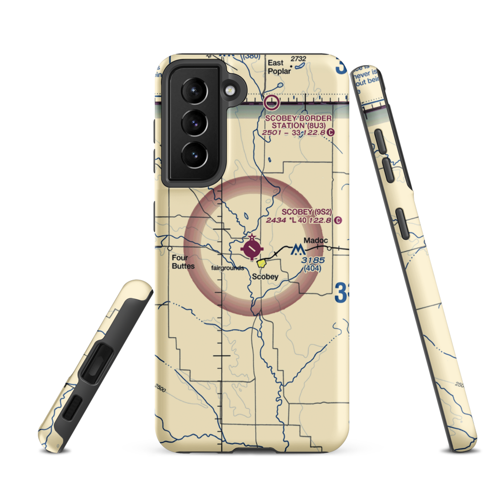Scobey Airport (9S2) VFR Sectional Samsung Phone Case Samsung Galaxy S21 FE model shown