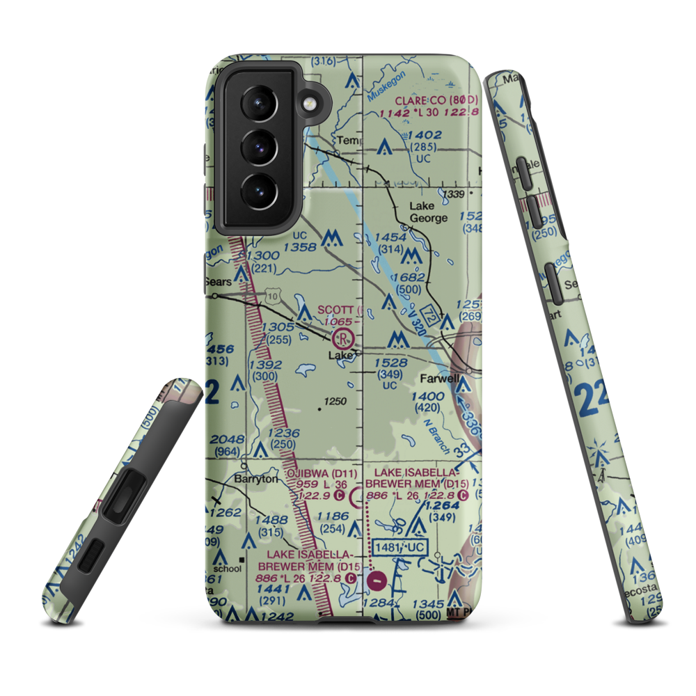 Scott Airstrip (07MI) VFR Sectional Samsung Phone Case Samsung Galaxy S21 FE model shown