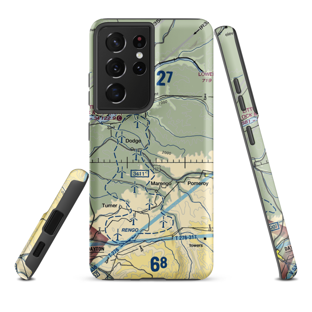 Scott Seed Farm Airport (85WA) VFR Sectional Samsung Phone Case Samsung Galaxy S21 Ultra model shown