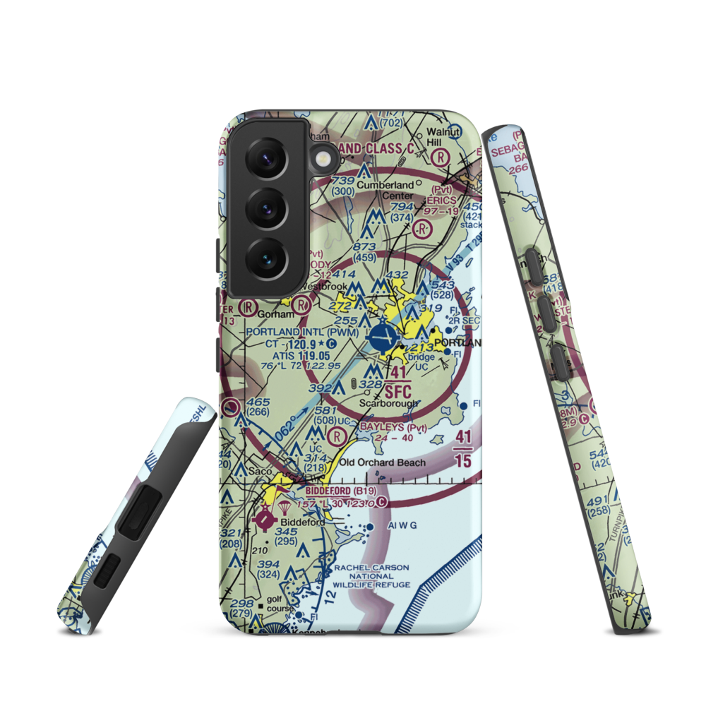 Scottow Bog Flightpark Ultralightport (ME66) VFR Sectional Samsung Phone Case Samsung Galaxy S22 model shown