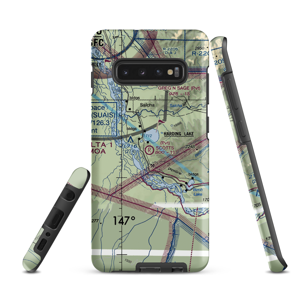 Scotts Airport (0AK0) VFR Sectional Samsung Phone Case Samsung Galaxy S10 Plus model shown