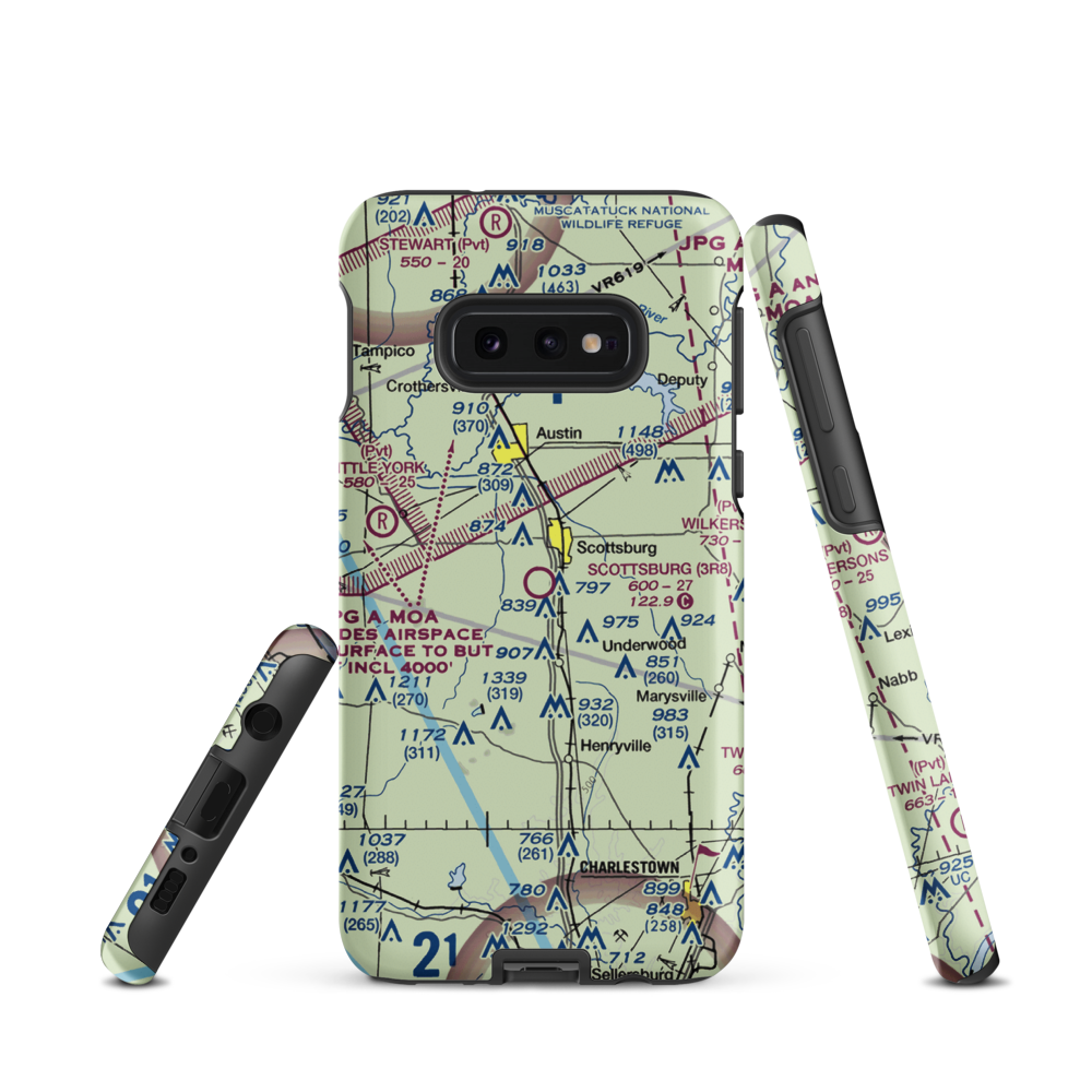 Scottsburg Airport (3R8) VFR Sectional Samsung Phone Case Samsung Galaxy S10e model shown