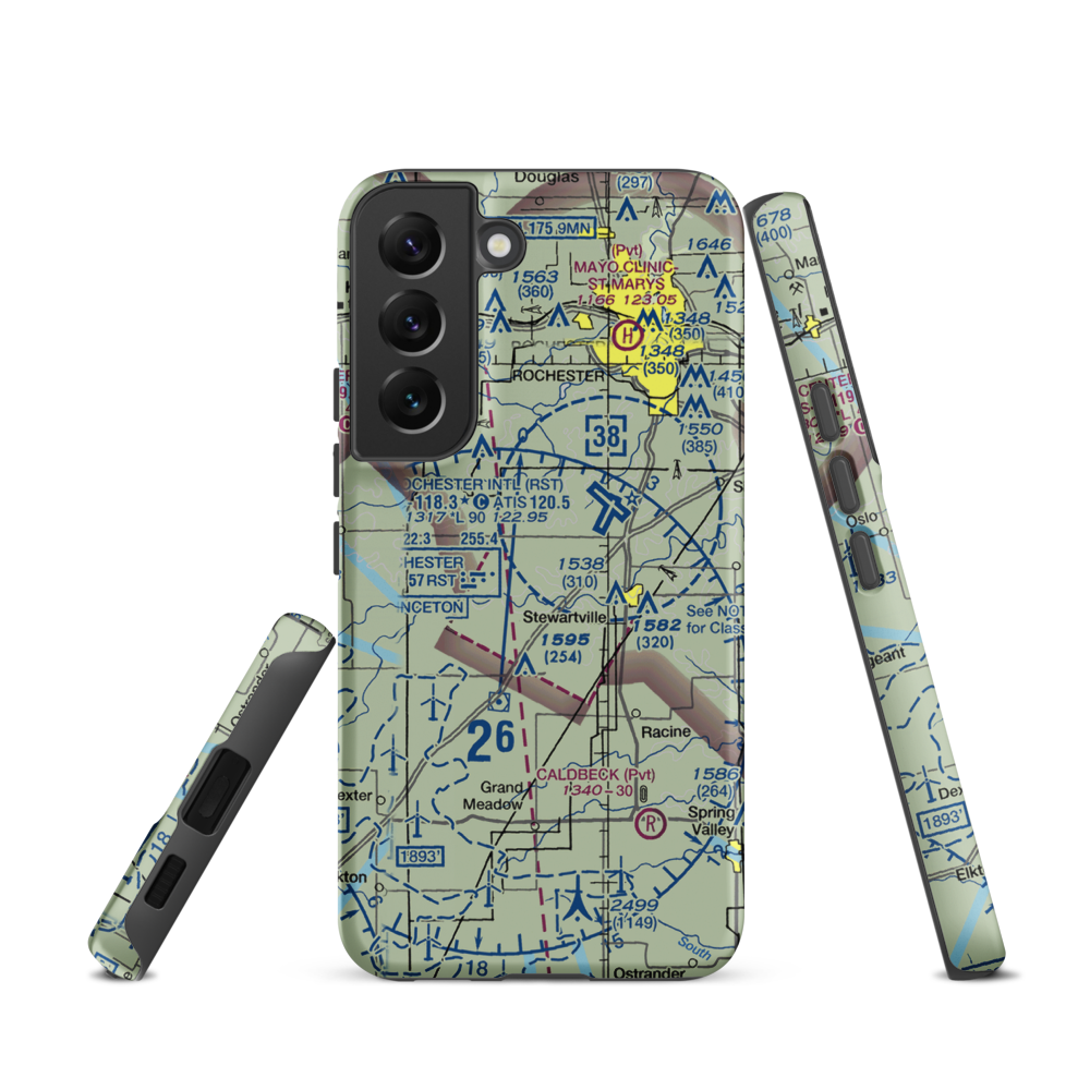 Scrabeck Airport (5MN0) VFR Sectional Samsung Phone Case Samsung Galaxy S22 model shown
