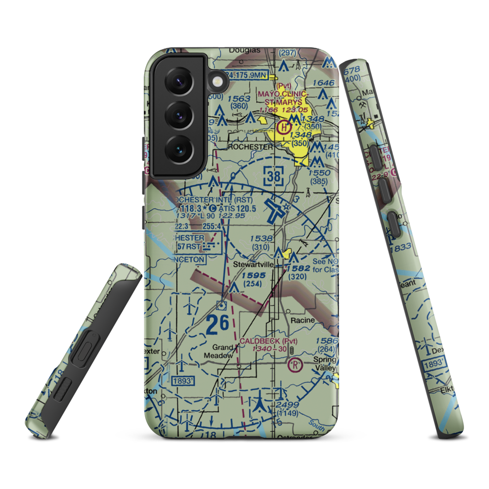 Scrabeck Airport (5MN0) VFR Sectional Samsung Phone Case Samsung Galaxy S22 Plus model shown