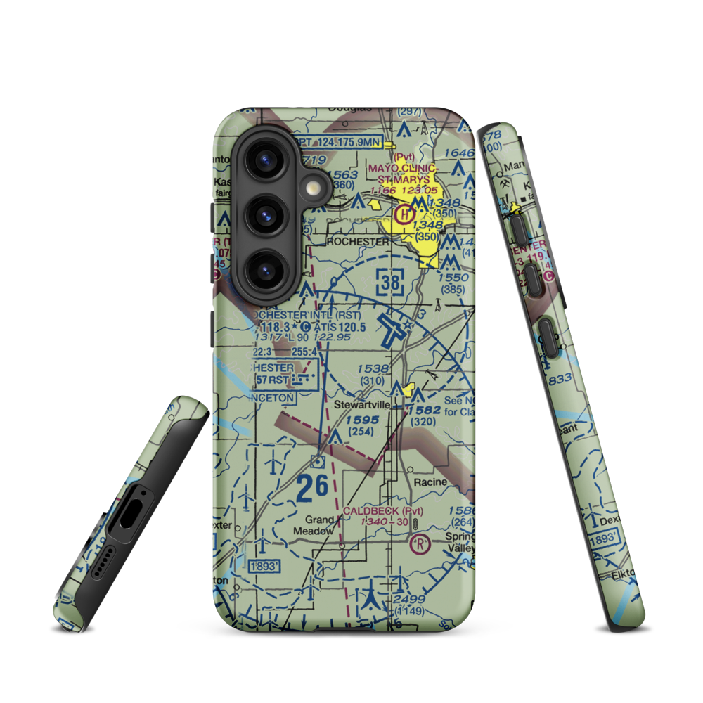 Scrabeck Airport (5MN0) VFR Sectional Samsung Phone Case Samsung Galaxy S24 model shown