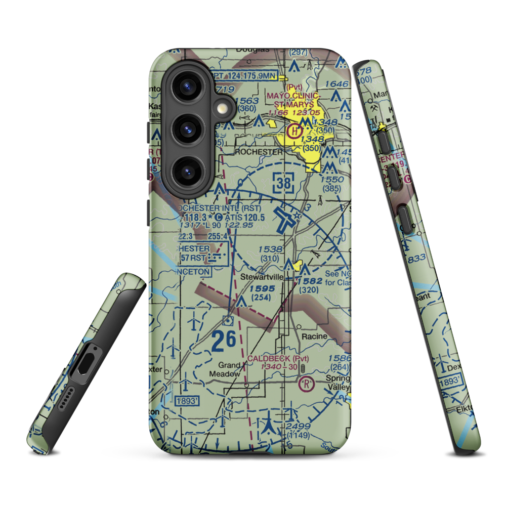 Scrabeck Airport (5MN0) VFR Sectional Samsung Phone Case Samsung Galaxy S24 Plus model shown