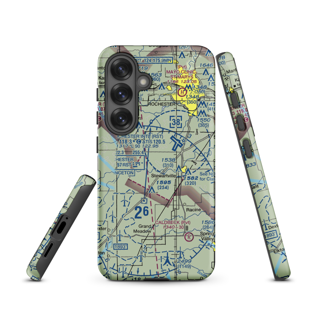 Scrabeck Airport (5MN0) VFR Sectional Samsung Phone Case Samsung Galaxy S25 model shown