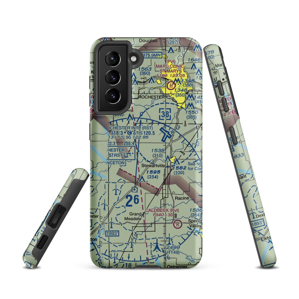 Scrabeck Airport (5MN0) VFR Sectional Samsung Phone Case Samsung Galaxy S21 model shown