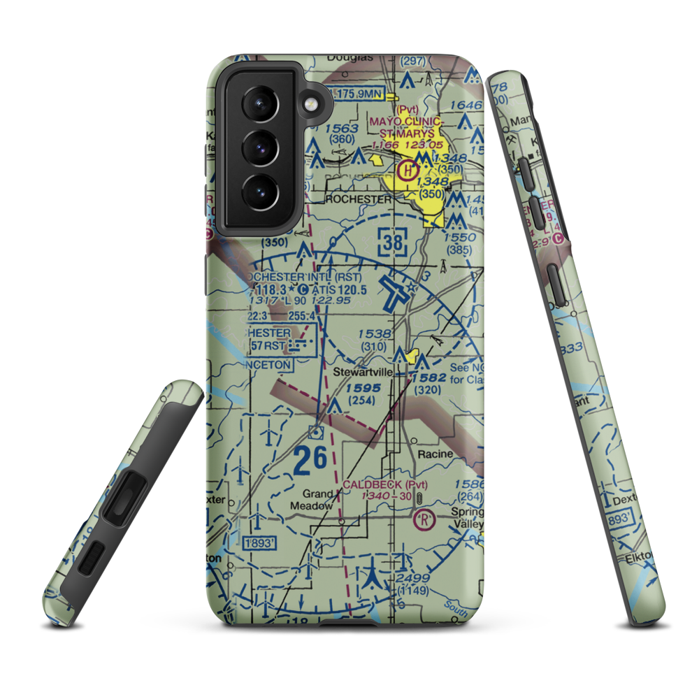 Scrabeck Airport (5MN0) VFR Sectional Samsung Phone Case Samsung Galaxy S21 Plus model shown