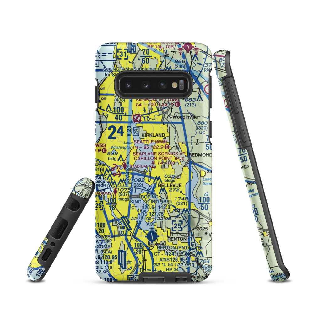 Seaplane Scenics at Carillon Point Seaplane Base (WA32) VFR Sectional Samsung Phone Case Samsung Galaxy S10 model shown