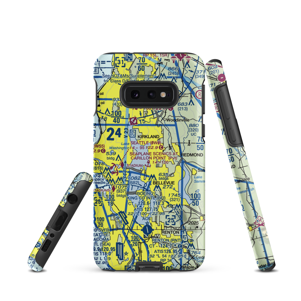 Seaplane Scenics at Carillon Point Seaplane Base (WA32) VFR Sectional Samsung Phone Case Samsung Galaxy S10 Plus model shown