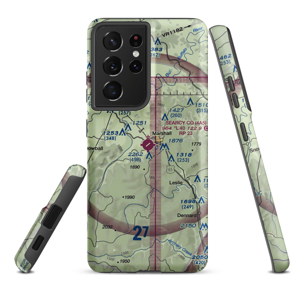 Searcy County Airport (4A5) VFR Sectional Samsung Phone Case Samsung Galaxy S21 Plus model shown