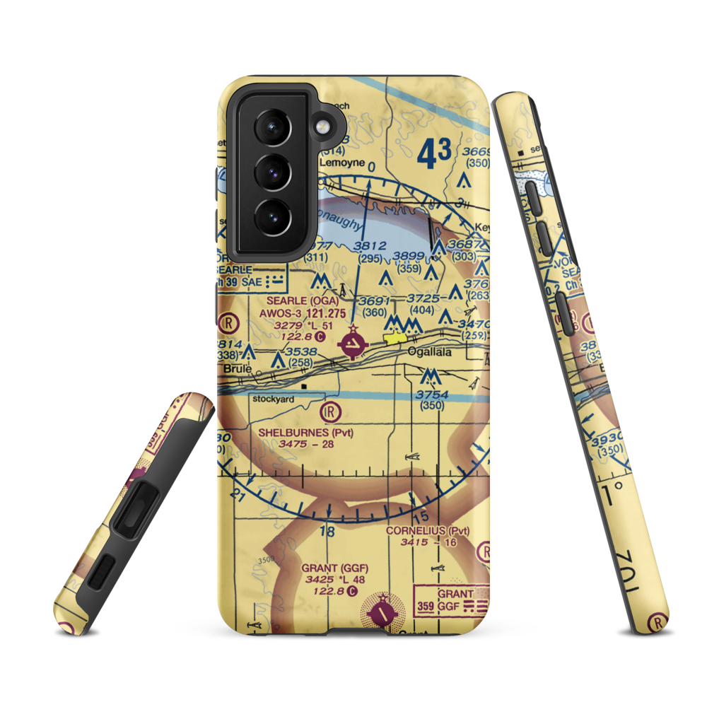 Searle Field (OGA) VFR Sectional Samsung Phone Case Samsung Galaxy S21 FE model shown