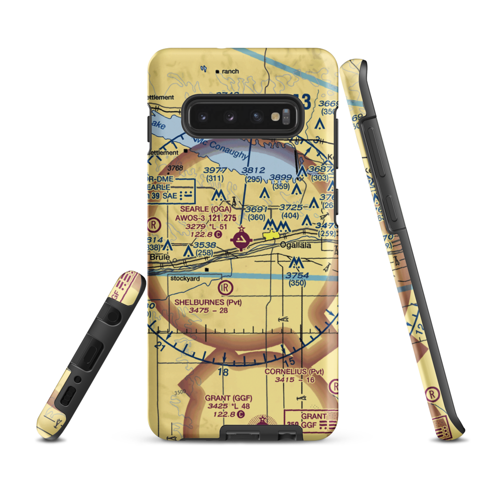Searle Field (OGA) VFR Sectional Samsung Phone Case Samsung Galaxy S10 Plus model shown
