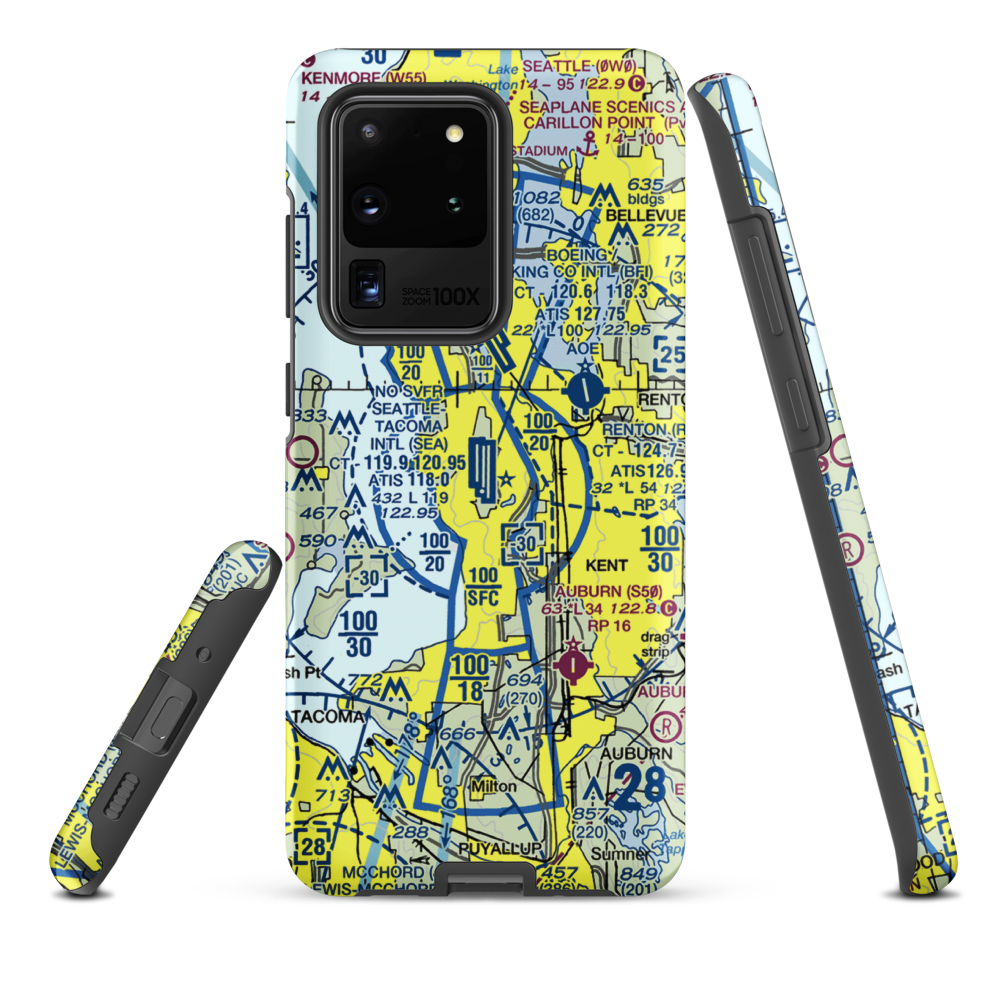 Seattle Tacoma International Airport (SEA) VFR Sectional Samsung Phone Case Samsung Galaxy S20 Ultra model shown