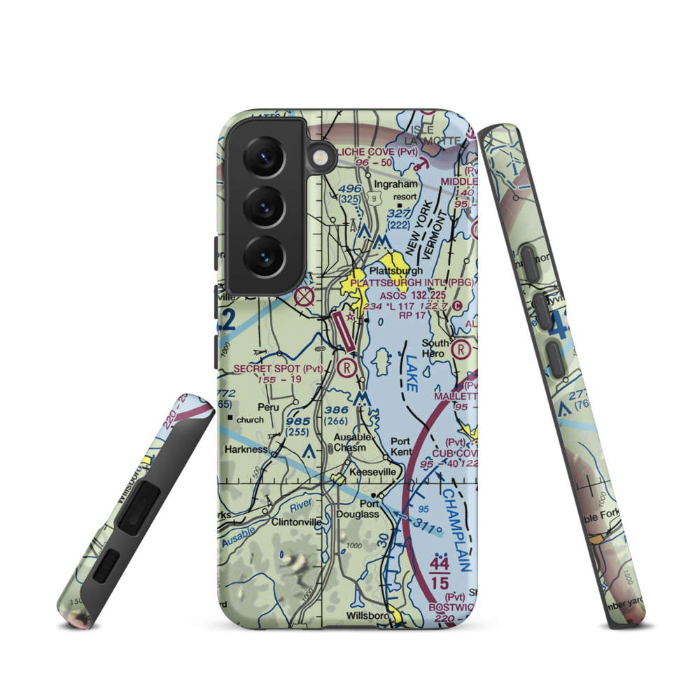 Secret Spot Airport (3NK5) VFR Sectional Samsung Phone Case Samsung Galaxy S22 model shown