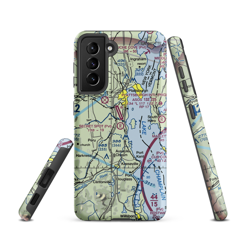 Secret Spot Airport (3NK5) VFR Sectional Samsung Phone Case Samsung Galaxy S21 model shown