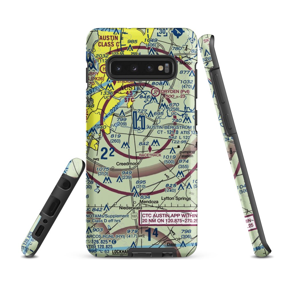 Seidel Ranch Airport (02XS) VFR Sectional Samsung Phone Case Samsung Galaxy S10 Plus model shown