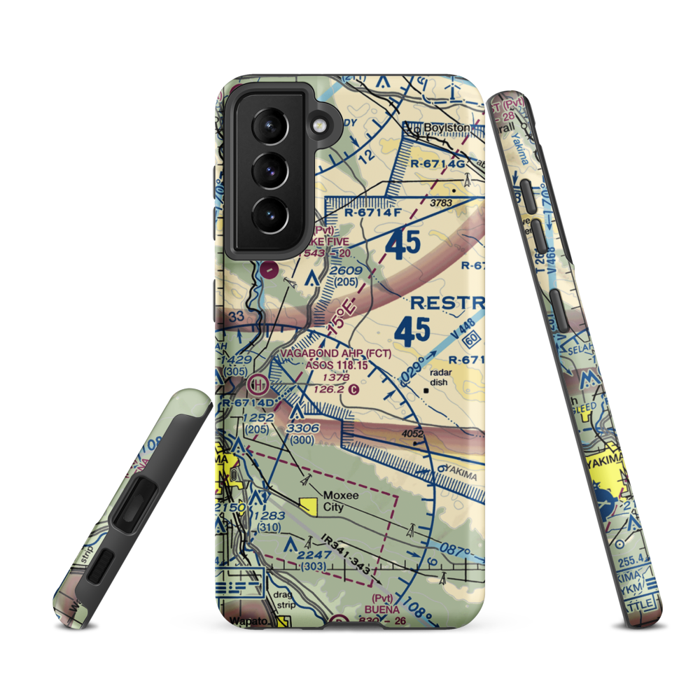 Selah Creek Landing Zone Airport (US-0087) VFR Sectional Samsung Phone Case Samsung Galaxy S21 FE model shown