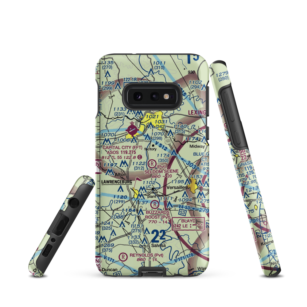 Seldom Scene Airport (2KY8) VFR Sectional Samsung Phone Case Samsung Galaxy S10 Plus model shown