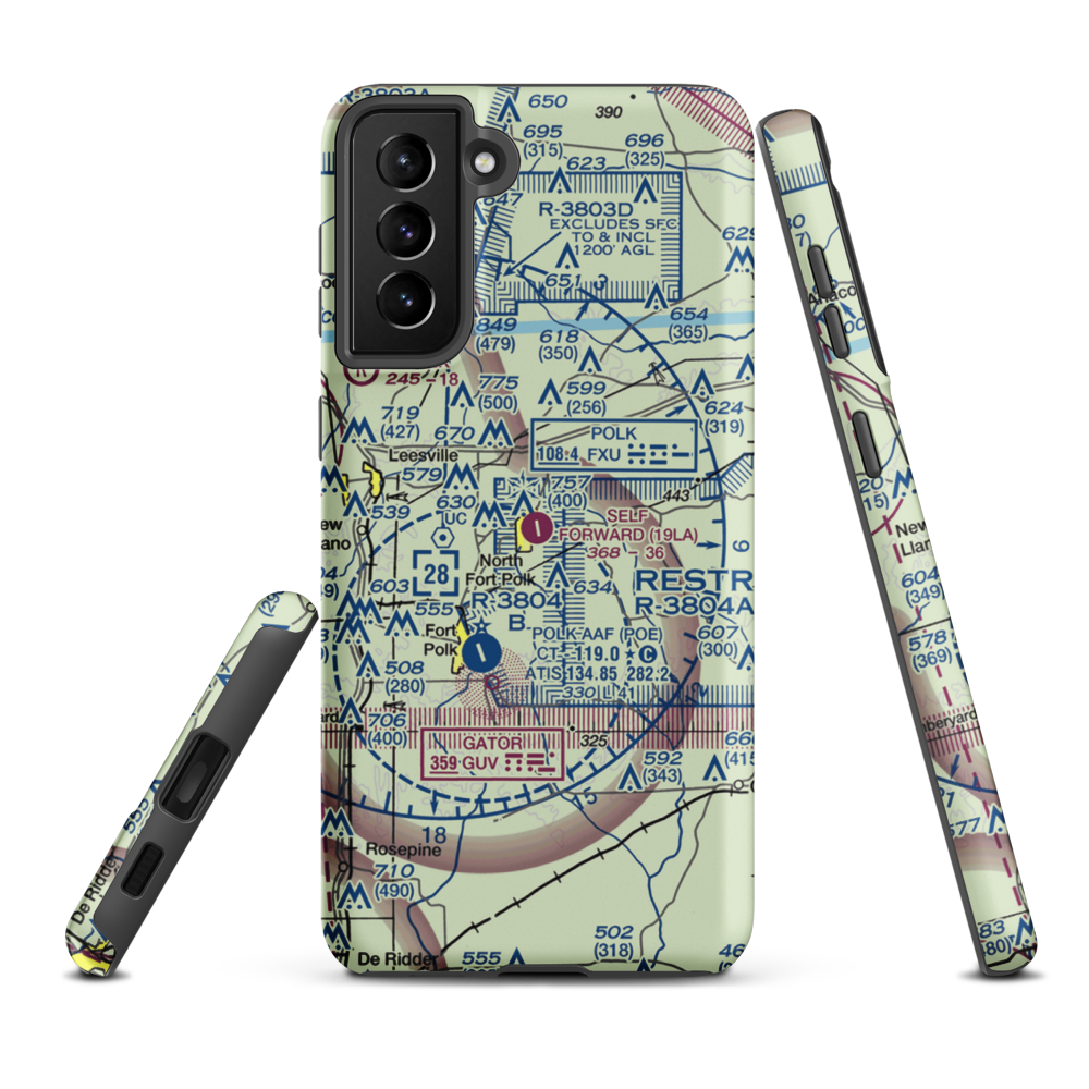 Self Forward Landing Strip (19LA) VFR Sectional Samsung Phone Case Samsung Galaxy S21 Plus model shown