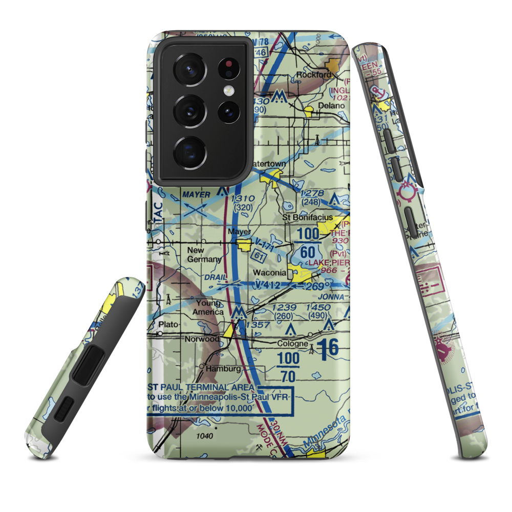 Sell's Flying Field (54MN) VFR Sectional Samsung Phone Case Samsung Galaxy S21 Ultra model shown