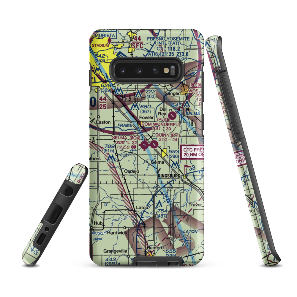 Selma Airport (0Q4) VFR Sectional Samsung Phone Case Samsung Galaxy S10e model shown