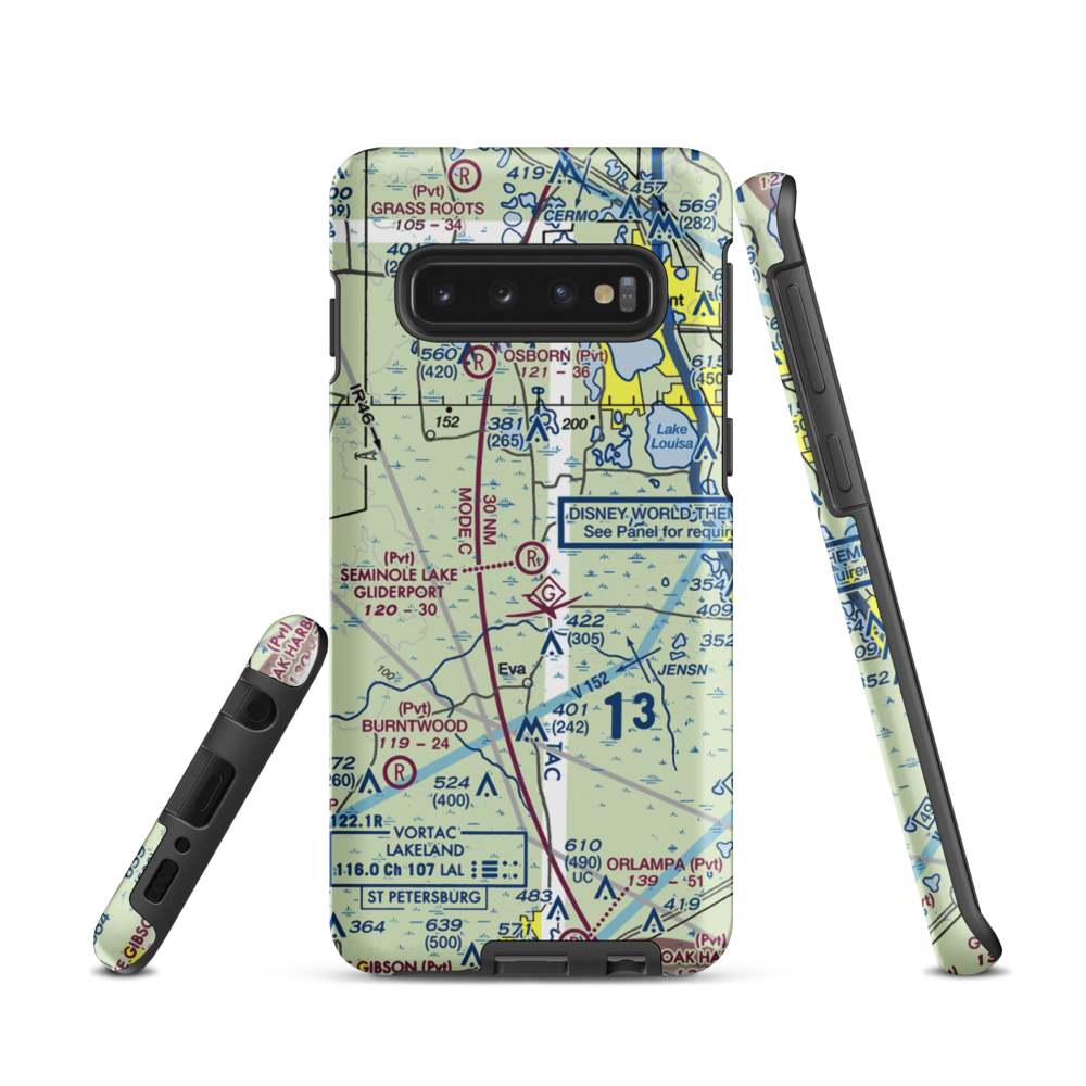 Seminole Lake Gliderport (6FL0) VFR Sectional Samsung Phone Case Samsung Galaxy S10 model shown