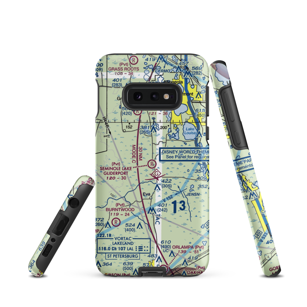 Seminole Lake Gliderport (6FL0) VFR Sectional Samsung Phone Case Samsung Galaxy S10e model shown